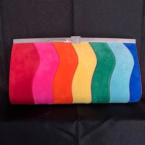 CHristian Louboutin Palmette Rainbow Clutch